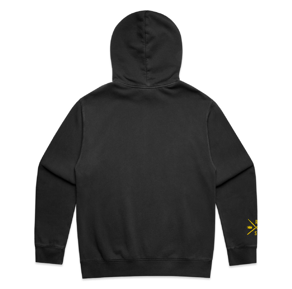 The Embroidered Hoodie | Faded Black + Yellow