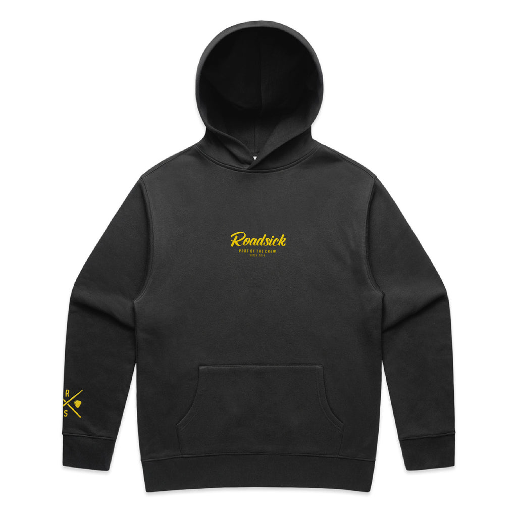 The Embroidered Hoodie | Faded Black + Yellow