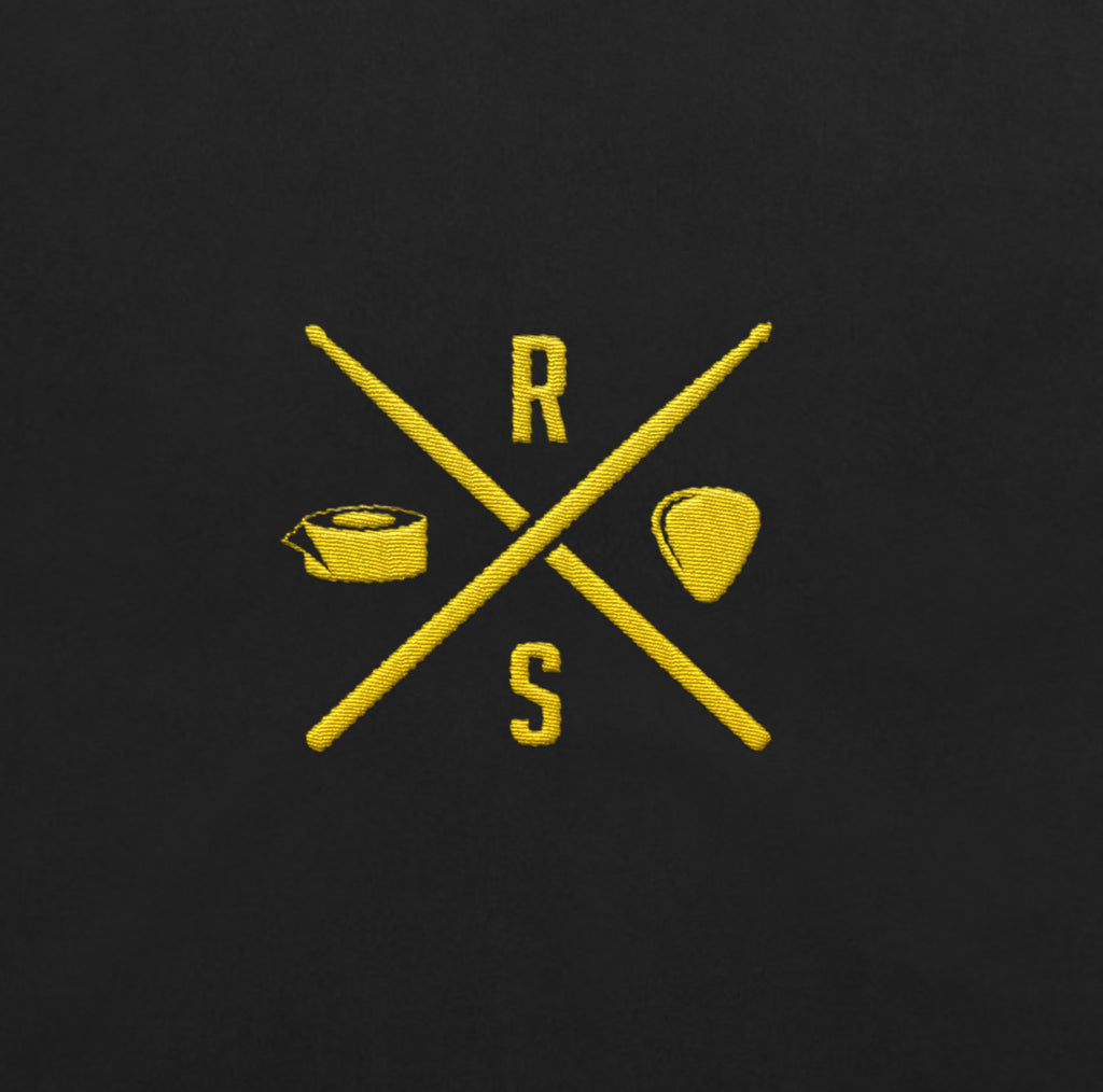 The Embroidered Hoodie | Faded Black + Yellow