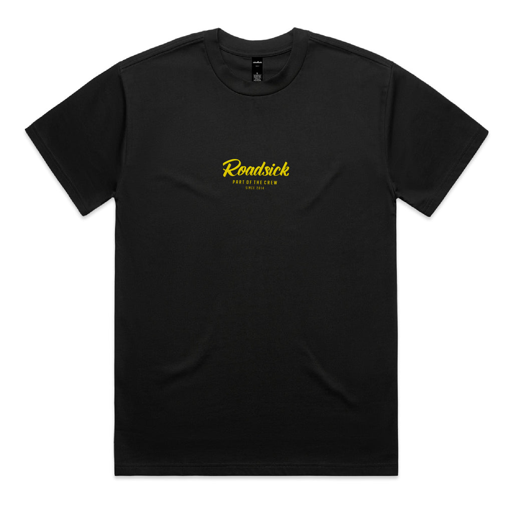 The Embroidered Heavy Tee | Black + Yellow